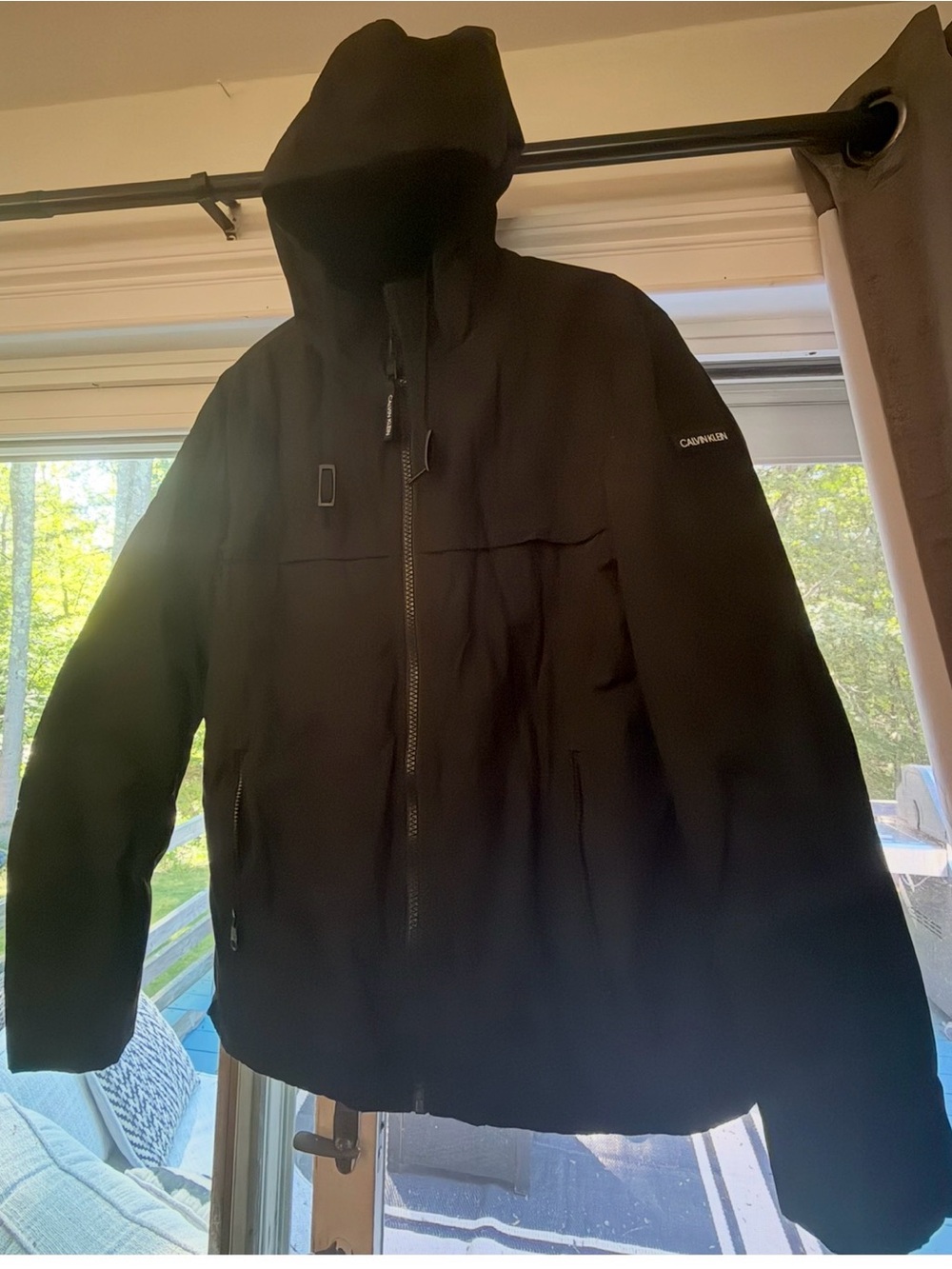 Calvin Klein Men's Black Hooded Puffer Jacket